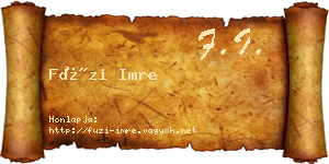Füzi Imre névjegykártya